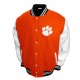 Clemson Tigers Graduate Orange and White Varsity Jacket