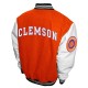 Clemson Tigers Graduate Orange and White Varsity Jacket