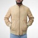 Cream Color Suede Bomber Jacket