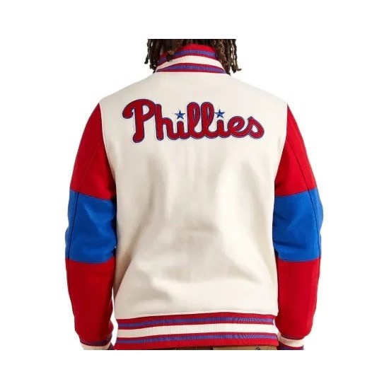 Cream Pro Standard Philadelphia Phillies Varsity Jacket