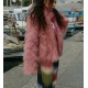 Cropped Barbie Faux Fur Coat | Pink Collared Faux Fur Jacket Festival Coat