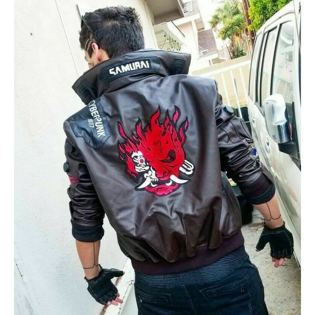 кожаная куртка самурай из cyberpunk фото 5