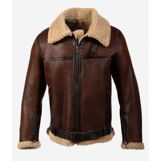 Dark Winds Zahn McClarnon Shearling Leather Jacket