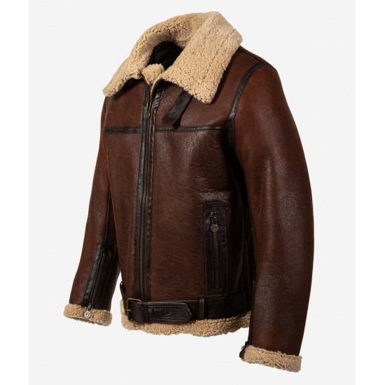 Dark Winds Zahn McClarnon Shearling Leather Jacket