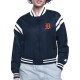 Detroit Tigers Printed Logo Navy Varsity Satin Jacket