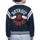 Detroit Tigers Printed Logo Navy Varsity Satin Jacket