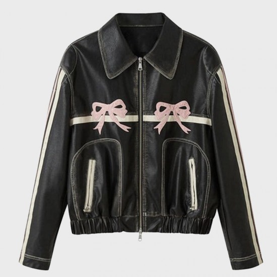 Diddi Moda Bow Real Leather Jacket