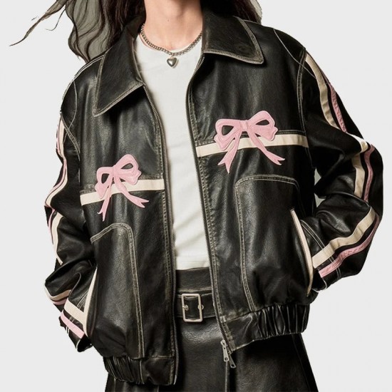 Diddi Moda Bow Real Leather Jacket