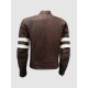 Distressed Vintage Look Men’s Brown Leather Jacket