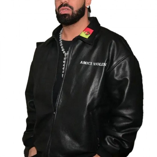 Drake Amici Violente Black Leather Jacket