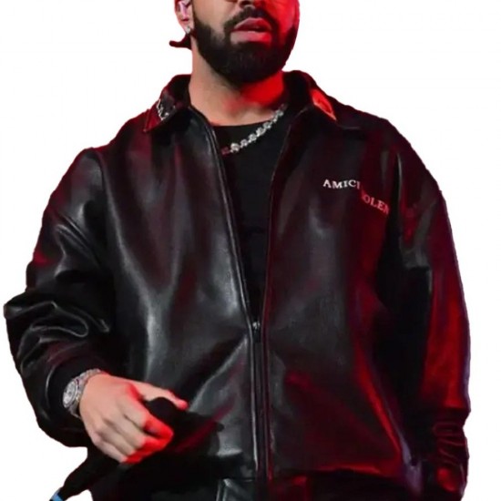 Drake Amici Violente Black Leather Jacket