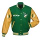 Edmonton Eskimos Green and Tan Brown Varsity Jacket