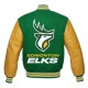 Edmonton Eskimos Green and Tan Brown Varsity Jacket