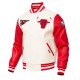 Eggshell Red Chicago Bulls Retro Classic Men's Rib Wool Varsity Jacket