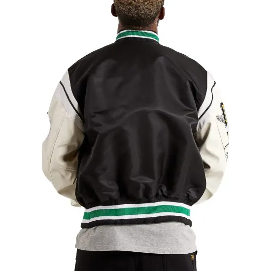 First Row Seek Inner Peace Satin Varsity Jacket