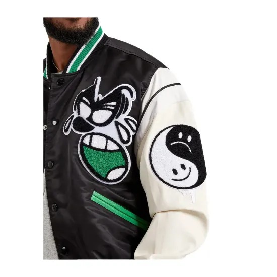 First Row Seek Inner Peace Satin Varsity Jacket