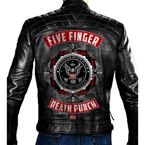 Five Finger Death Punch Black Leather Jacket