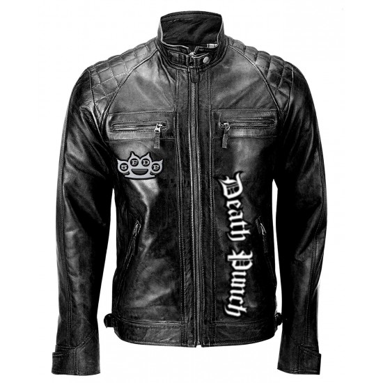 Five Finger Death Punch Black Leather Jacket