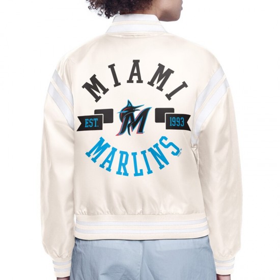 Florida Marlins Printed Logo Varsity Satin Jacket