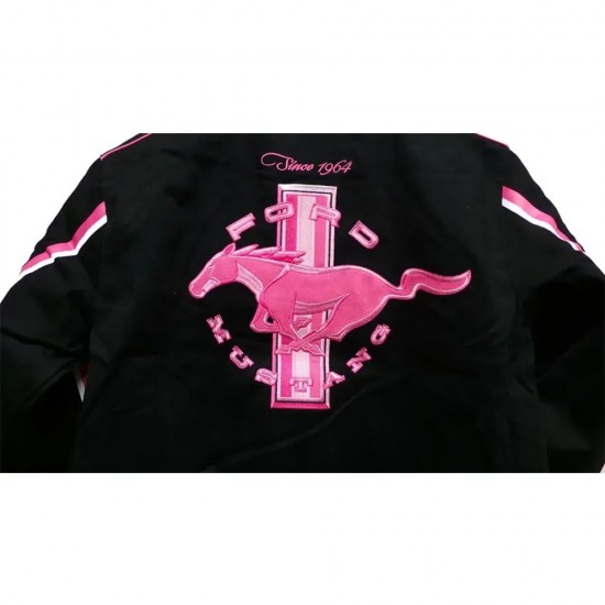 Ford Mustang Racing Black And Pink Jacket