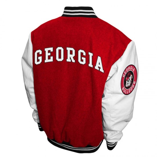 Georgia Bulldogs Graduate Red and White Varsity Jacket