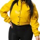 Gina Women’s Yellow Leather Varsity Jacket