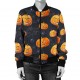 Halloween Pumpkin Print Bomber Jacket