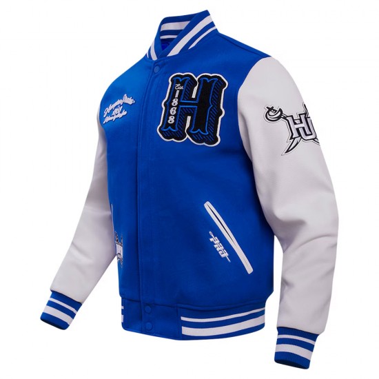 Hampton Pirates HBCU Royal and White Varsity Jacket