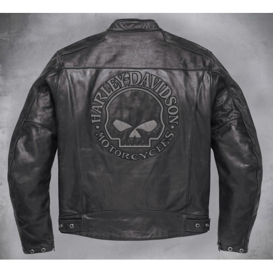 Harley Davidson Reflective Skull Leather Jacket