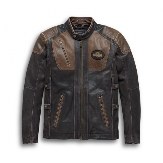 Harley Davidson Triple Vent System Brown Leather Jacket