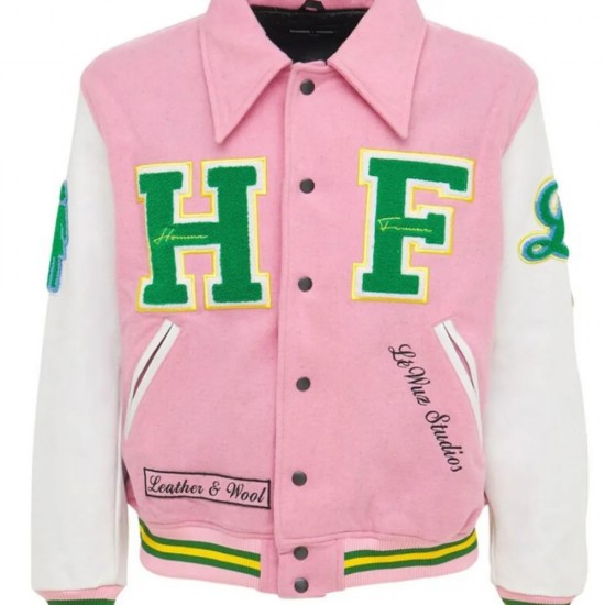 HF Homme Femme Letterman Pink Jacket