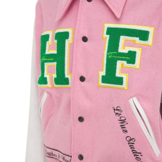 HF Homme Femme Letterman Pink Jacket