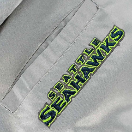 Hometown Hero Seattle Seahawks Grey Satin Jacket