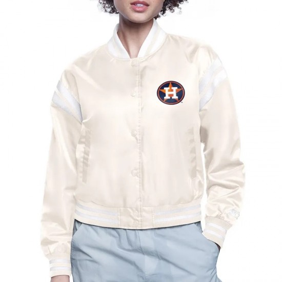 Houston Astros Printed Logo Varsity Satin Jacket