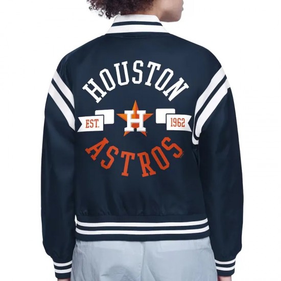 Houston Astros Printed Logo Varsity Satin Jacket