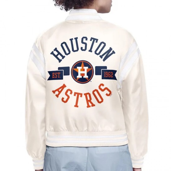 Houston Astros Printed Logo Varsity Satin Jacket