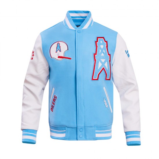 Houston Oilers Oil Derrick Classic Rib Varsity Jacket