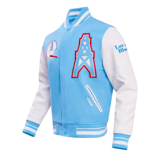 Houston Oilers Oil Derrick Classic Rib Varsity Jacket