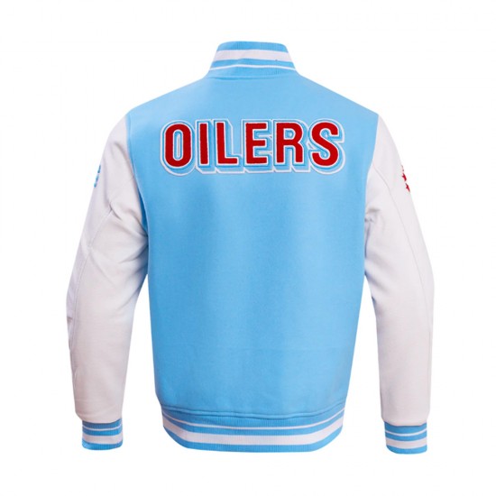 Houston Oilers Oil Derrick Classic Rib Varsity Jacket