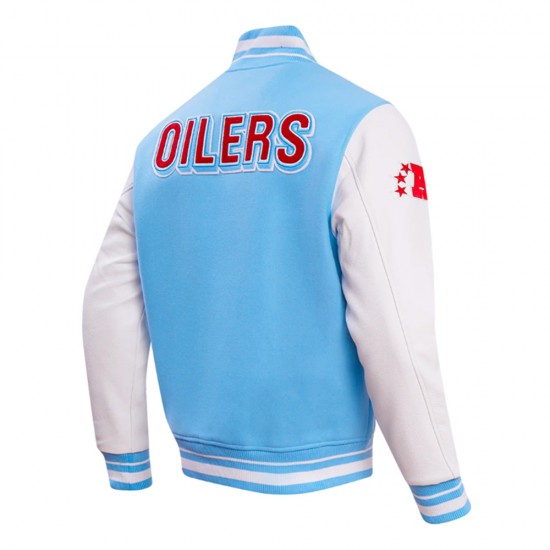 Houston Oilers Oil Derrick Classic Rib Varsity Jacket