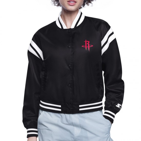 Houston Rockets Printed Logo Varsity Satin Jacket