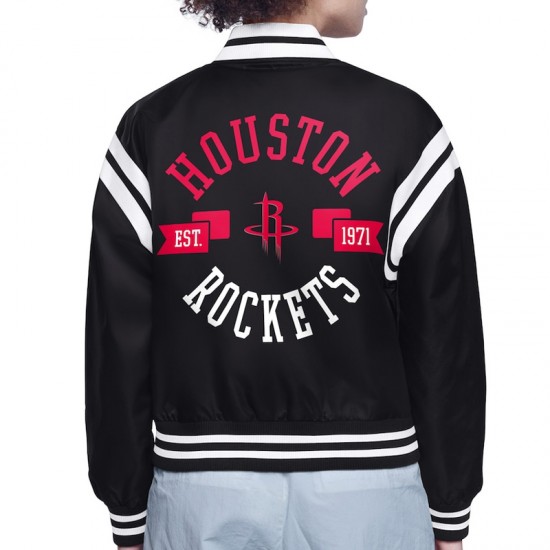 Houston Rockets Printed Logo Varsity Satin Jacket