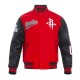 Houston Rockets Script Tail Classic Rib Varsity Jacket