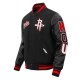 Houston Rockets Script Tail Classic Rib Varsity Jacket