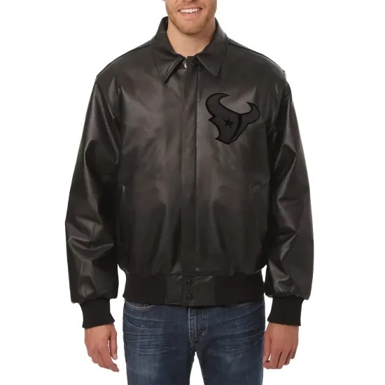 Houston Texans Black Leather Jacket