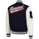 Howard Bison Script Navy and White Varsity Jacket