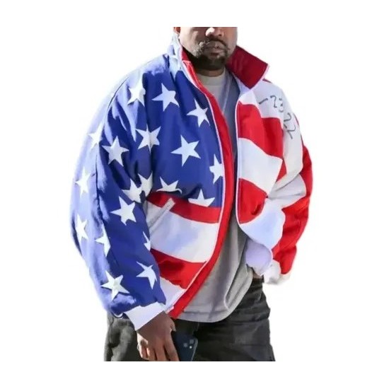 Kanye West American Flag Parachute Jacket