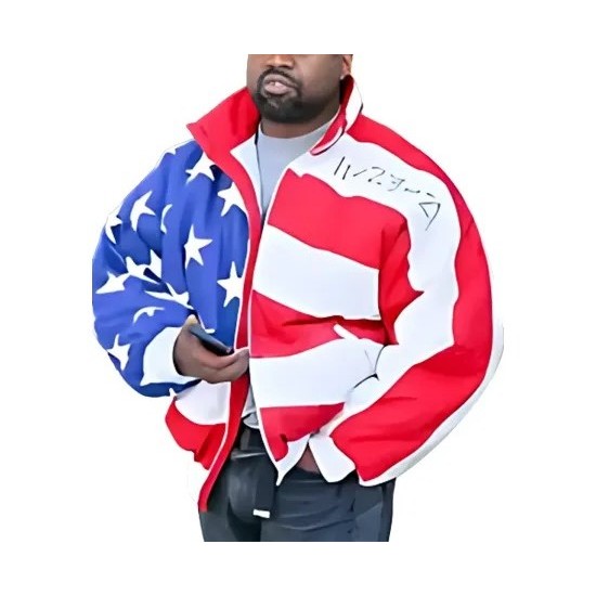 Kanye West American Flag Parachute Jacket