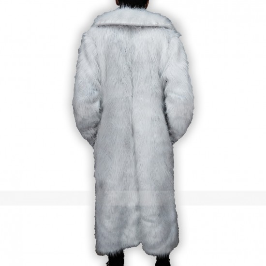 2023 Ryan Gosling Barbie Ken White Faux Fur Coat