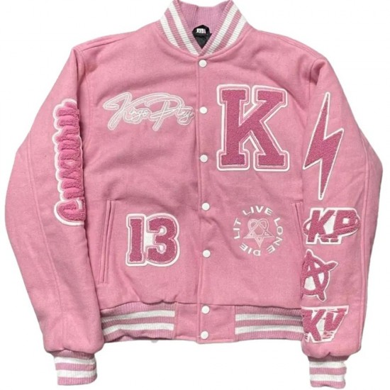 Kingsplay University Aqua Pink Varsity Jacket